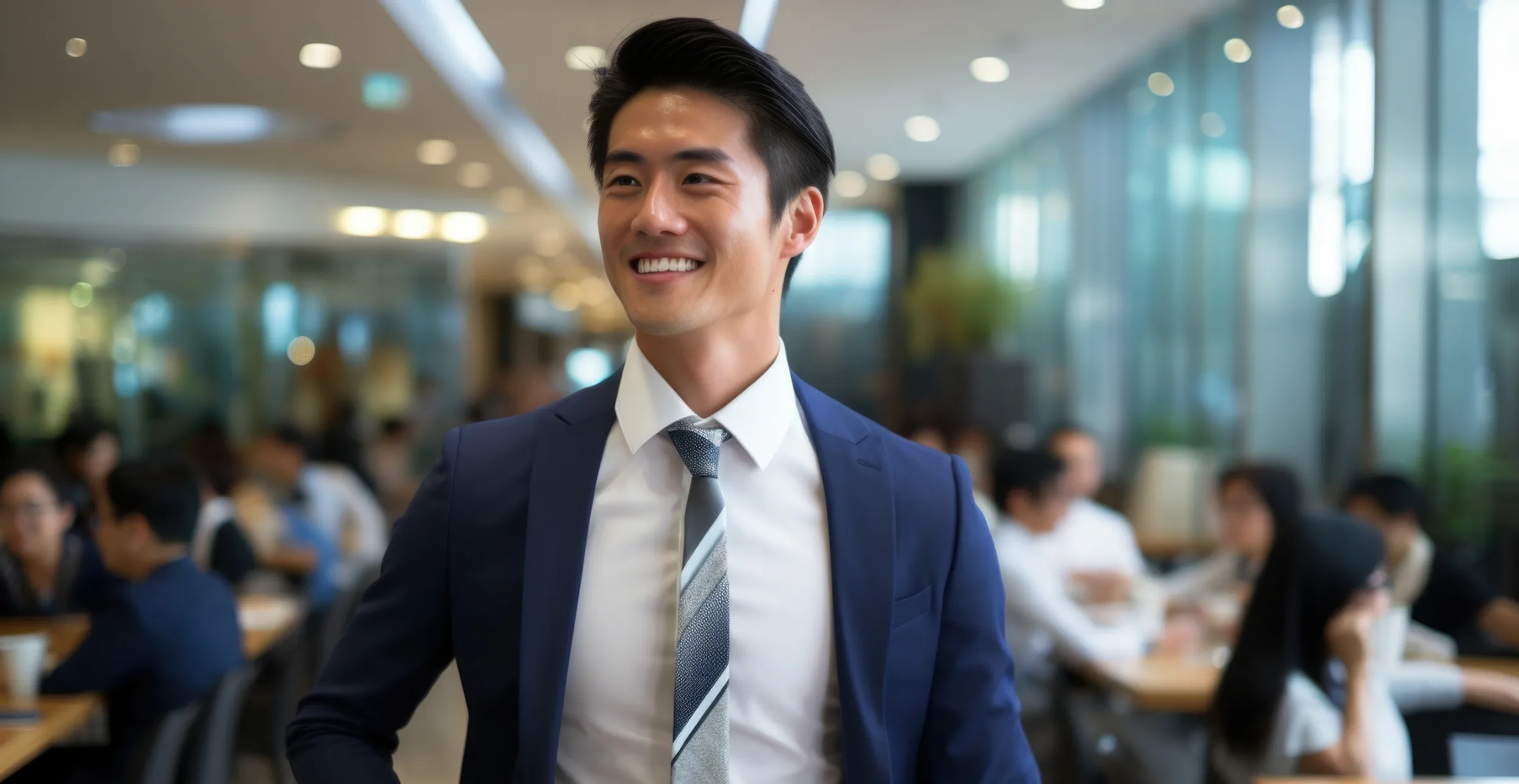 confident young asian business man with clear vision